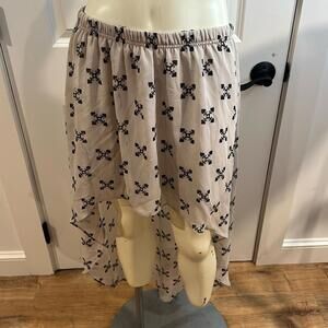H&M high low gorgeous neutral skirt Black and Cream size 8 M/L